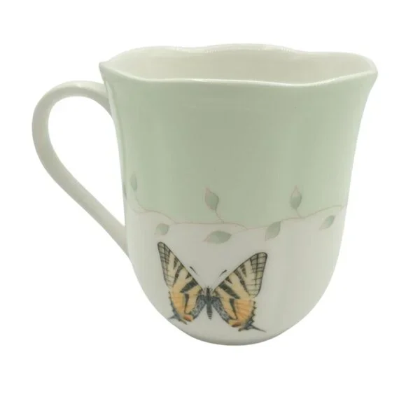 Set Of 4 Butterfly Meadow China Mugs By Lenox - Picture 4 of 8